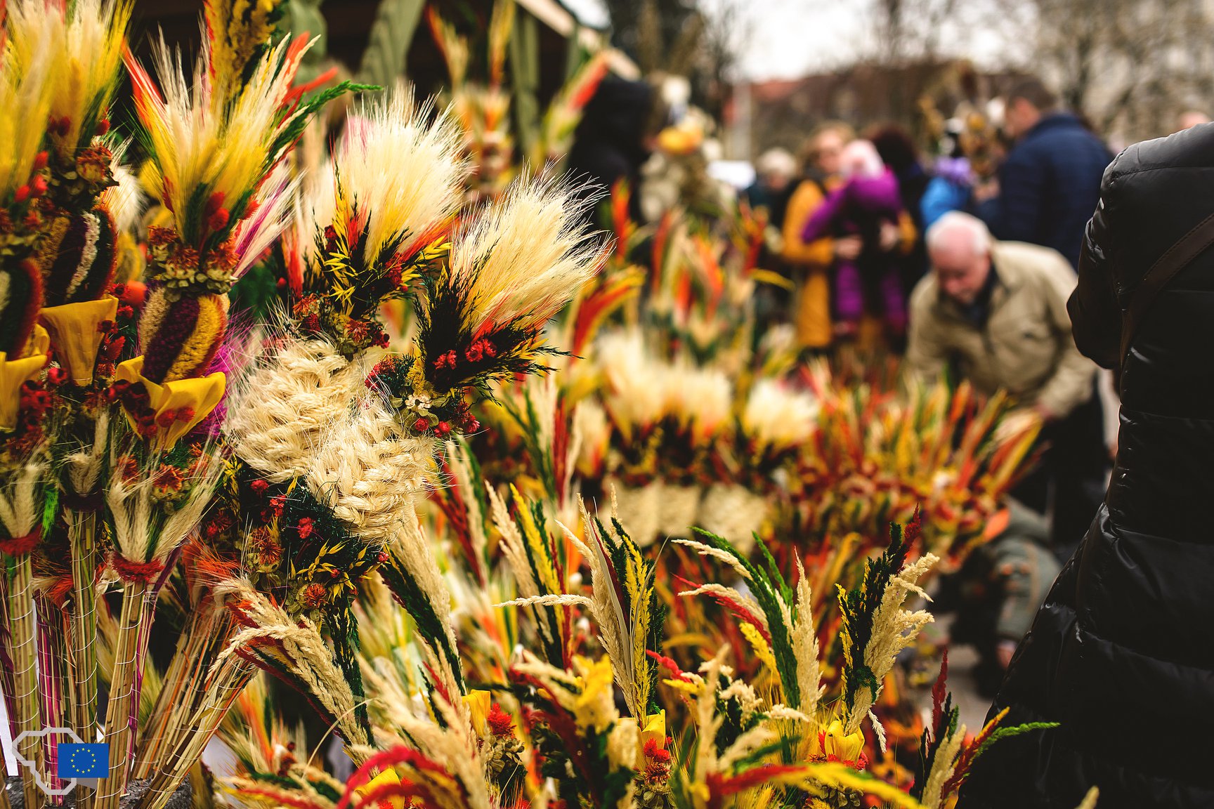 Easter dried flower bouquet at Kaziukas fair in Vilnius
